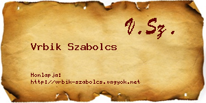 Vrbik Szabolcs névjegykártya