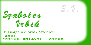 szabolcs vrbik business card